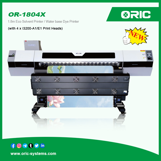 OR-1804X 1.8m Water base Dye / Eco Solvent high-speed advertising printer