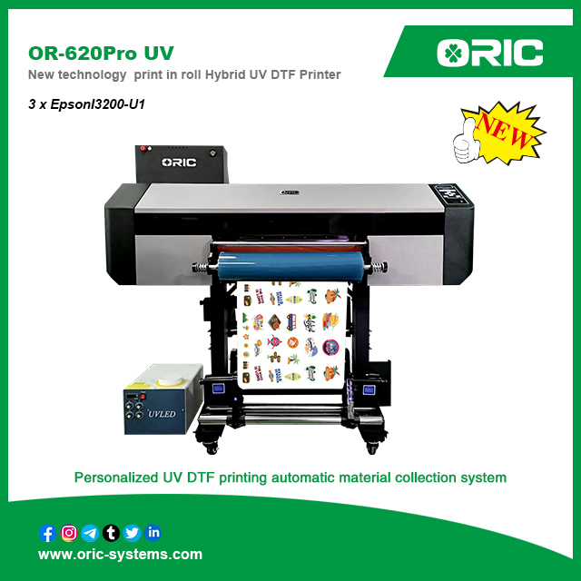 OR-620 Pro New technology print in roll Hybrid UV DTF Printer