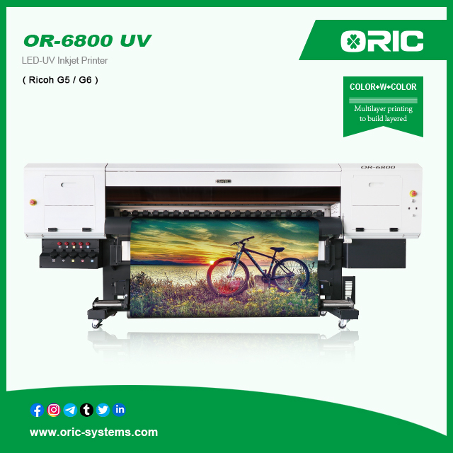 OR-6800 UV LED-UV Inkjet Printer (Gen5 / Gen6 optional) 1.8m UV Roll To Roll Printer With Gen5/Gen6 Industrial Print Heads