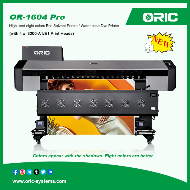 OR-1604 Pro 1.6m High-end eight colors Eco Solvent Printer / Water base Dye Advertising printer