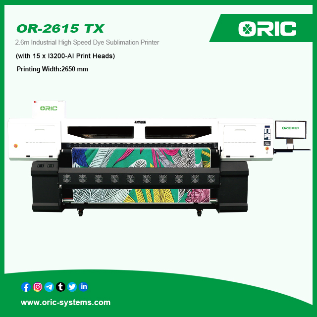 OR-2615 TX 2.6m Industrial High Speed Dye Sublimation Printer