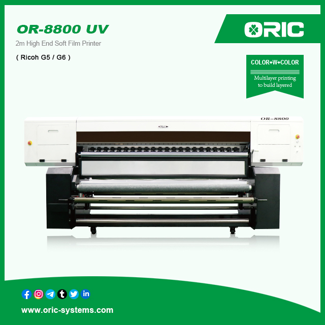 OR-8800 UV 2m High End Soft Film Printer (Gen5/Gen6 optional) UV Roll To Roll Printer