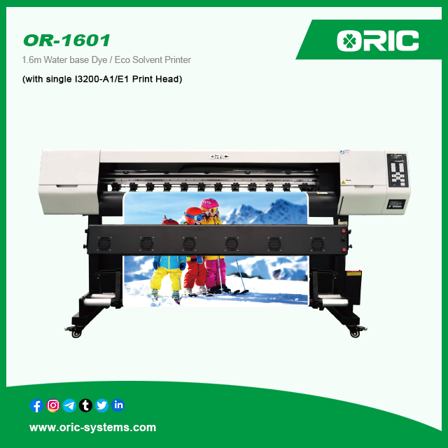 OR-1601 1.6m Water base Dye / Eco Solvent Printer Advertising printer (with Single I3200-A1/E1 Print Head) 