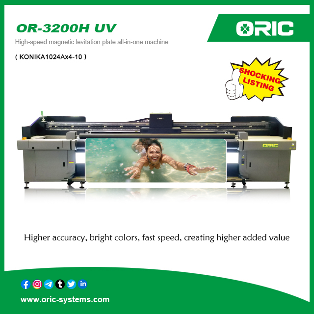 OR-3200H UV ( KONIKA1024Ax10）UV Roll To Roll And Hybrid All-In-One Printer High-speed magnetic levitation plate all-in-one machine 