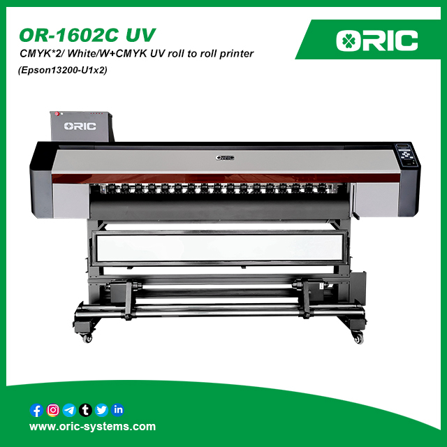 CHINA FACTORY NANJING ORIC OR-1602CUV(Epson13200-U1x2) CMYK*2/White/W+CMYK UV roll to roll printer UV printer - preferred model for advertising processing plants