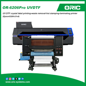 OR-6206Pro UVDTF(Epsonl3200-U1x6) UV DTF crystal label printing-waste removal-hot stamping-laminating printer