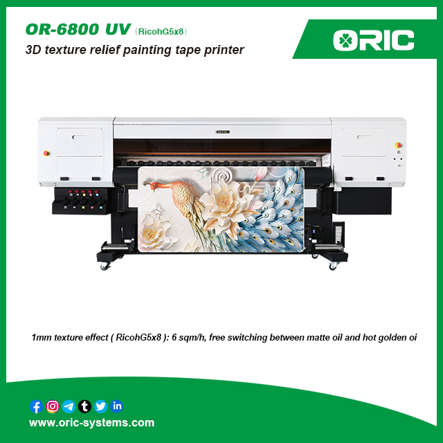 nanjing ORIC OR-6800UV (RicohG5x8) 3D texture relief painting printer 