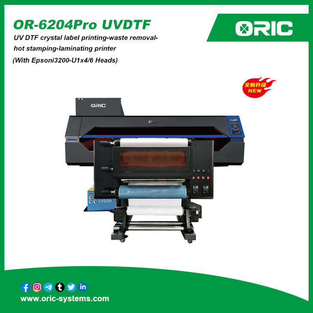 OR-6204Pro crystal label UV DTF printing-waste removal-hot stamping-laminating printer