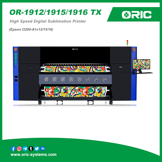 Nanjing ORIC OR-1912/1915/1916 TX 1.9m Industrial High Speed Digital Sublimation Printer EpsonI3200-A1x12/15/16