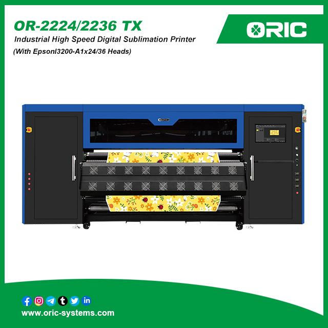 Nanjing ORIC OR-2224TX(Epson i3200-A1x24) 2.2m Industrial High Speed Maglev Guide Rail Digital Sublimation Printer 12x2 CHINA FACTORY