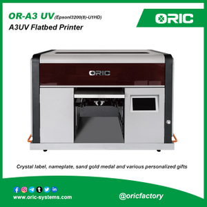 Nanjing ORIC OR-A3 UV Flatbed Printer 3040uvFlatbed Crystal label, nameplate, sand gold medal and various personalized gifts printer