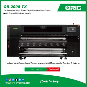 ORIC factory OR-2008TX 2m Industrial High Speed Digital Sublimation Printer supports 2000m material feeding & take up