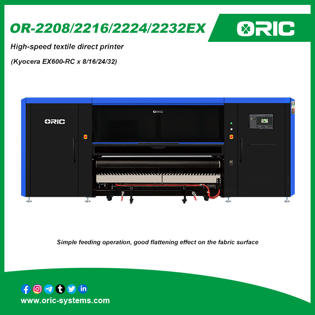 OR-2208/2216/2224/2232EX High-speed textile direct printer (Kyocera Ex600-RC x 8/16/24/32) 